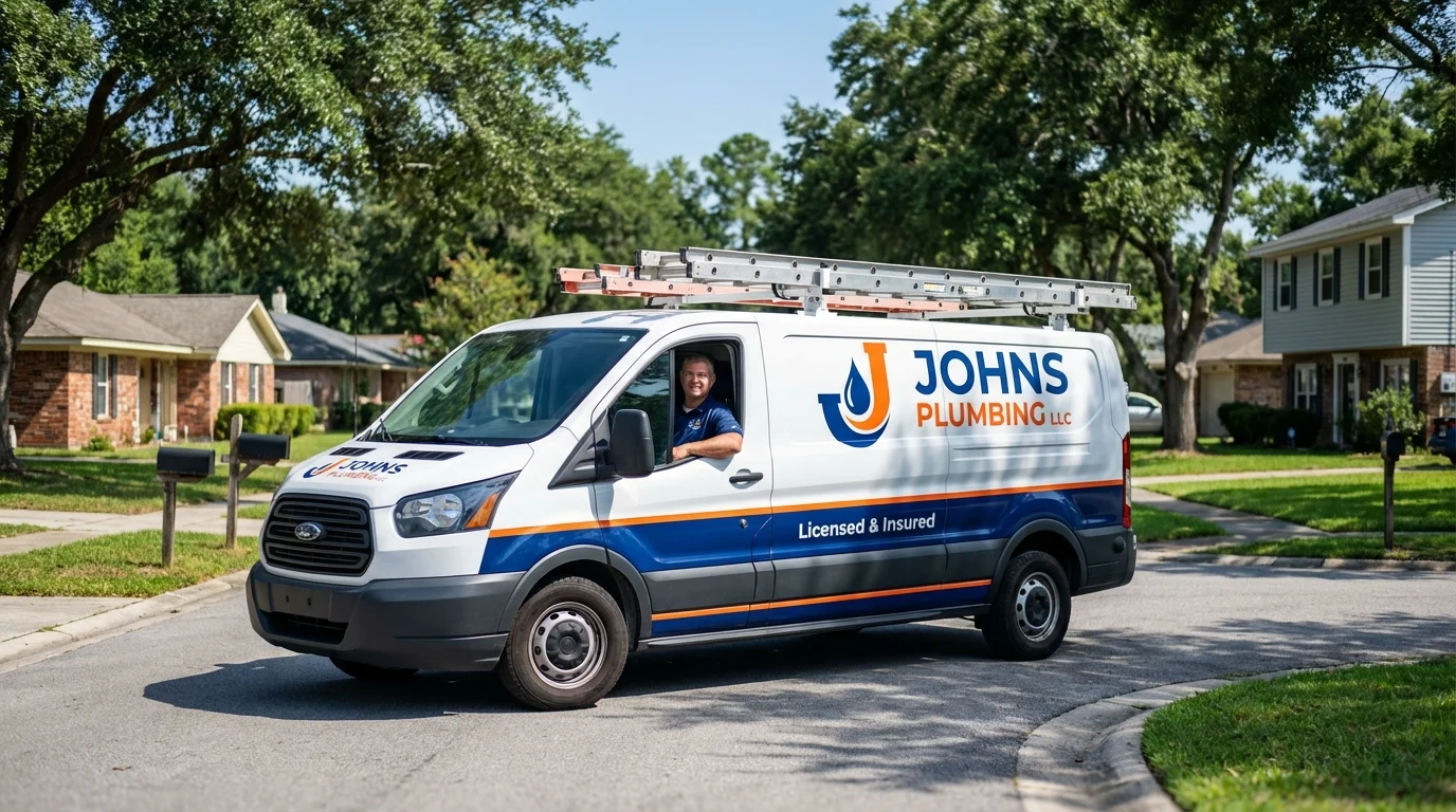 Johns Plumbing LLC service van in Hastings, MN
