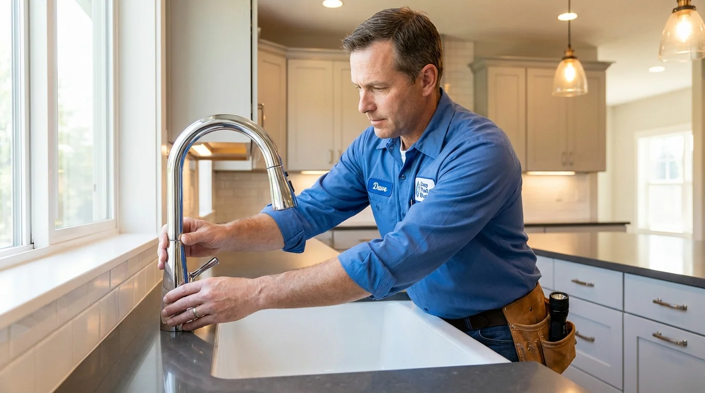 Kitchen faucet installation by Johns Plumbing LLC in Hastings
