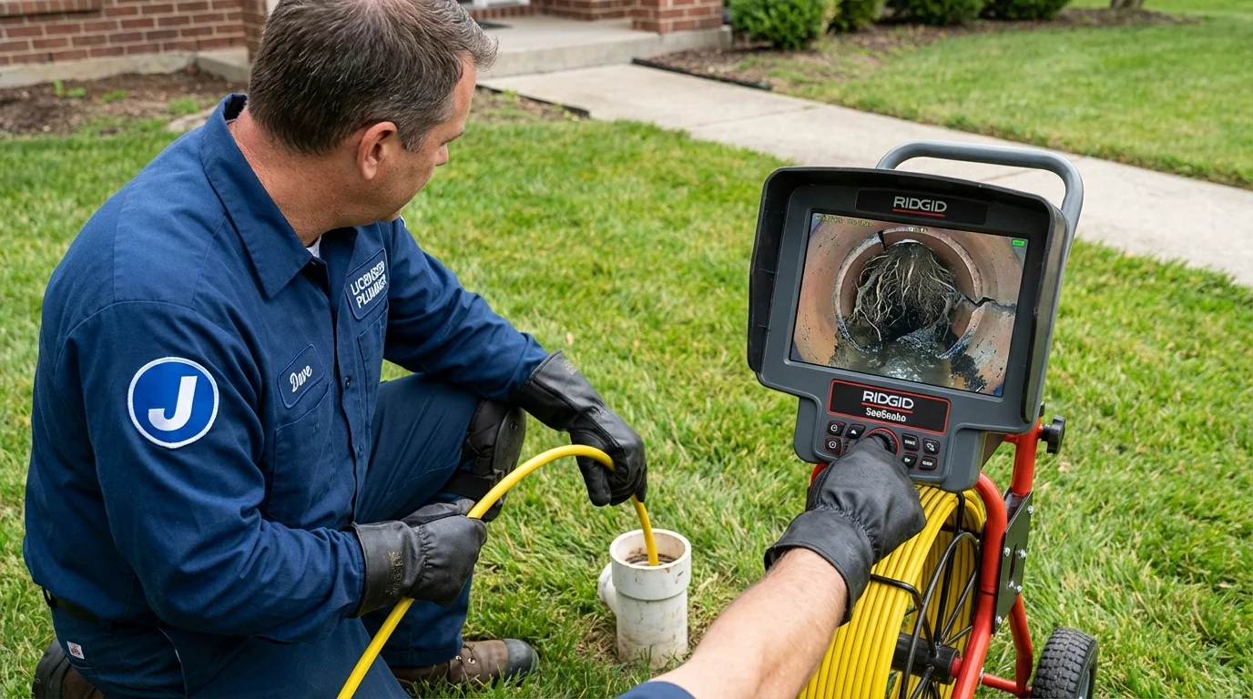 Sewer camera inspection being performed by Johns Plumbing LLC in Hastings